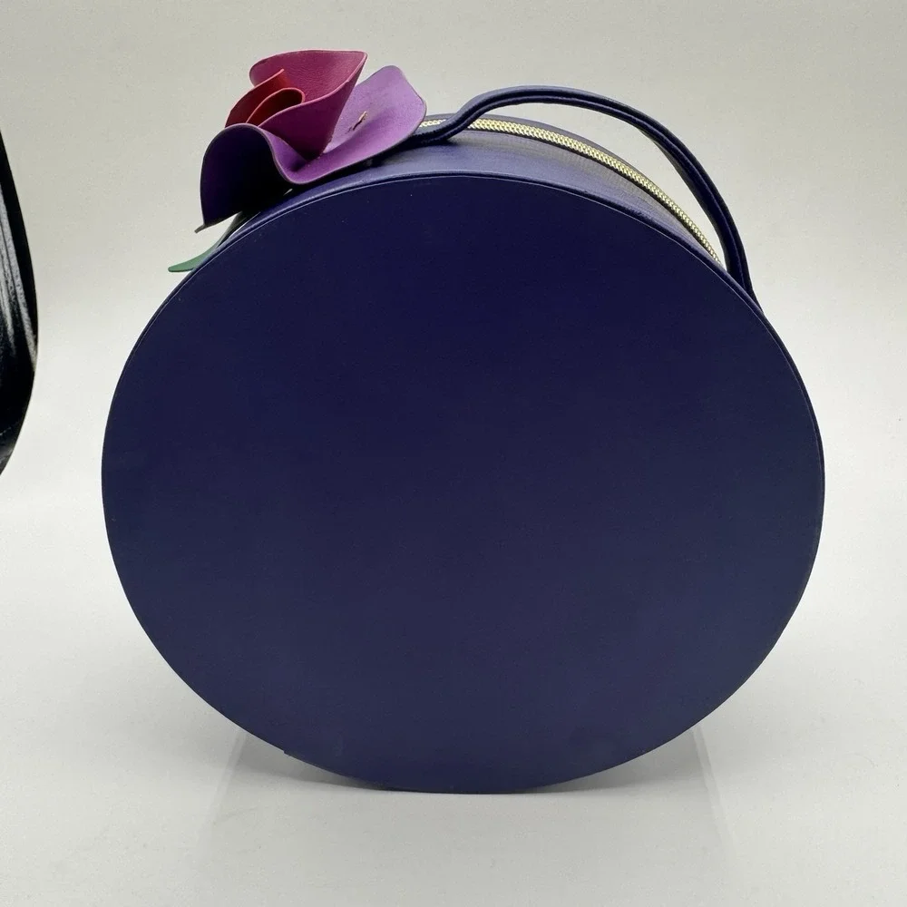 Marc Jacobs Lola Purple Vanity Hat Box Perfume Case Bag 3D Flower 8.5